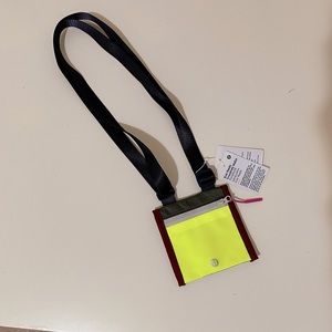 Lululemon Athletica Neon Yellow and Black Crossbody Wallet
